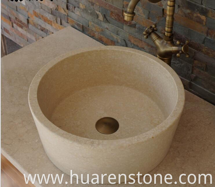 travertine sink vanity